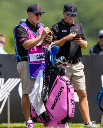 May 26, 2023, Potomac Falls, Virginia, USA: TAYLOR GOOCH checks the yardage on the fourth hole at Trump National Golf Club during the first round of the LIV Golf DC. Potomac Falls USA - ZUMAb237 20230526_znp_b237_017 Copyright: xRobertxBlakleyx