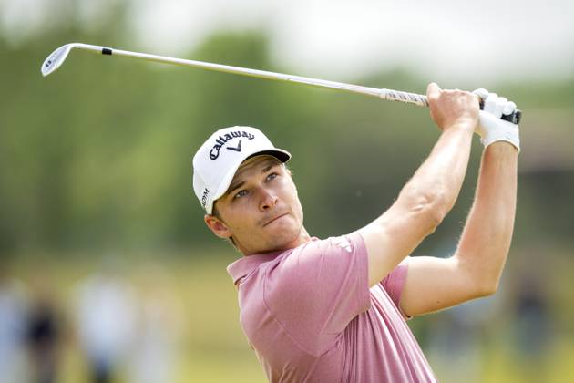 CROMVOIRT - Rasmus Hojgaard (DEN) in action during the 103rd edition of the KLM Open golf tournament. The KLM Open counts as a qualifying tournament for the US Open. AP SANDER KING xVIxANPxSportx xxANPxIVx 470400564 originalFilename: 470400564