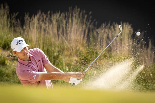 CROMVOIRT - Rasmus Hojgaard (DEN) in action during the 103rd edition of the KLM Open golf tournament. The KLM Open counts as a qualifying tournament for the US Open. ANP SANDER KONING netherlands out - belgium out Cromvoirt xVIxxIVx 470422771 originalFilename: 0258129426st
