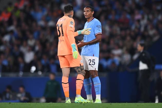 Soccer Champions League final Manchester City Inter Milan on 10 06 2023 at Ataturk Olympic Stadium in Istanbul Ederson Manchester , left Manuel Akanji Manchester , right xHDx