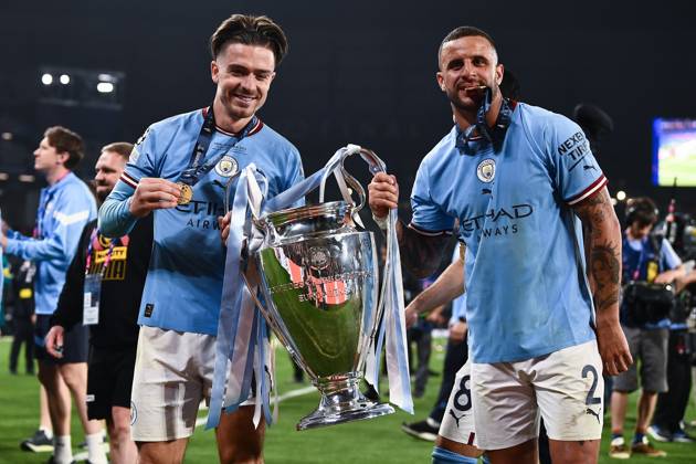 Mg Istanbul (Turchia) 10 06 2023 - finale Champions League Manchester City-Inter foto Matteo Gribaudi Image nella foto: Jack Grealish-Kyle Walker 