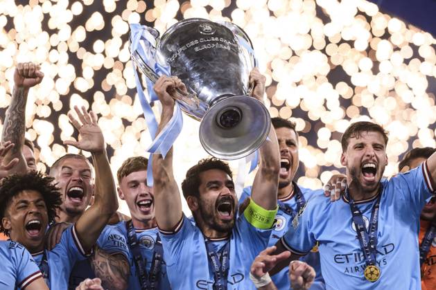 Manchester City FC v FC Internazionale - UEFA Champions League Ä°lkay Gundogan of Manchester City FC lifts the trophy at the end of the UEFA Champions League final football match between Manchester City FC and FC Internazionale. Istanbul Turkey Copyright: xNicolòxCampox