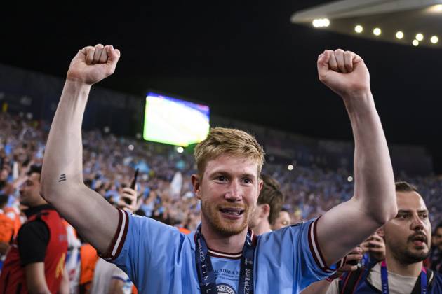 Manchester City FC v FC Internazionale - UEFA Champions League Kevin De Bruyne of Manchester City FC celebrates at the end of the UEFA Champions League final football match between Manchester City FC and FC Internazionale. Istanbul Turkey Copyright: xNicolòxCampox