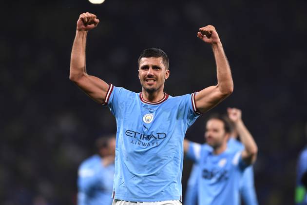 Soccer Champions League final Manchester City Inter Milan on 10 06 2023 at the Ataturk Olympic Stadium in Istanbul Rodri Manchester jubilation joy emotions xHDx