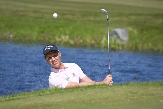STOCKHOLM 20230611 Simon Forsström hits from the bunker on the fifth hole during the final round of the Scandinavian Mixed European Tour event at Ullna golf course STOCKHOLM SWEDEN x10040x  Copyright: xAndersxWiklund TTx SCANDINAVIAN MIXED