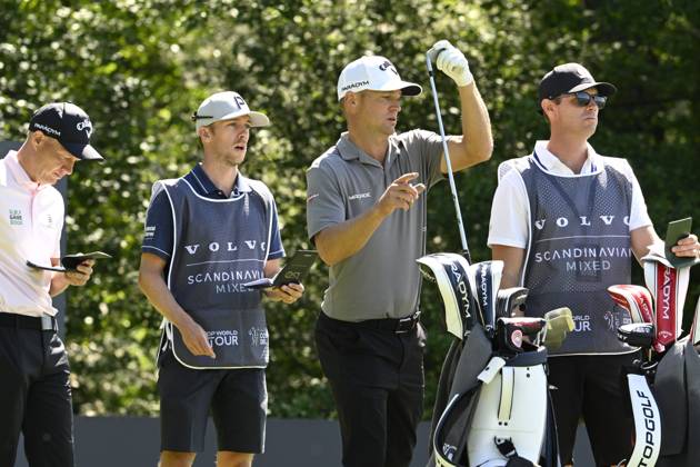 STOCKHOLM 20230611 Simon Forsström left and Alex Norén 3rd from left during the last round of the Scandinavian Mixed European Tour event at Ullna golf course STOCKHOLM SWEDEN x10040x  Copyright: xAndersxWiklund TTx SCANDINAVIAN MIXED