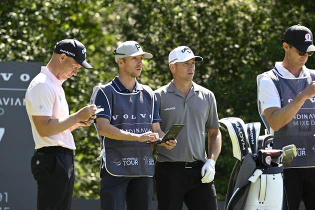 STOCKHOLM 20230611 Simon Forsström left and Alex Norén 3rd from left during the last round of the Scandinavian Mixed European Tour event at Ullna golf course STOCKHOLM SWEDEN x10040x  Copyright: xAndersxWiklund TTx SCANDINAVIAN MIXED
