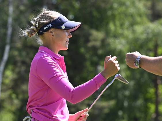 STOCKHOLM 20230611 Elin Arvidsson after sinking a birdie putt on the fourth hole during the final round of the Scandinavian Mixed European Tour event at Ullna golf course STOCKHOLM SWEDEN x10040x  Copyright: xAndersxWiklund TTx SCANDINAVIAN MIXED