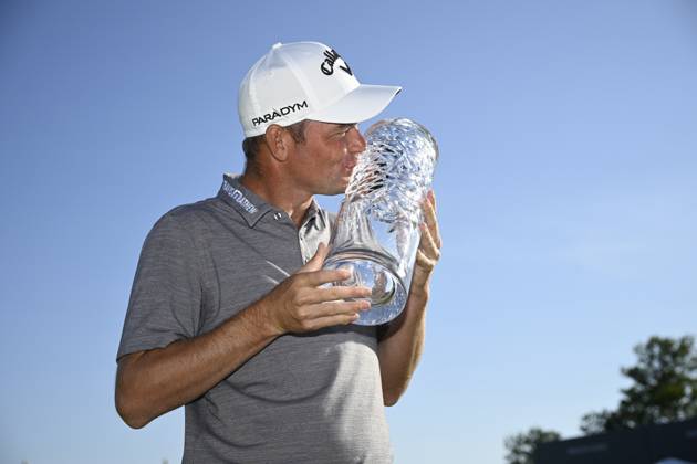 STOCKHOLM 20230611 Dale Whitnell, UK, with the trophy after winning the Scandinavian Mixed European Tour event at Ullna golf course STOCKHOLM SWEDEN x10040x  Copyright: xAndersxWiklund TTx SCANDINAVIAN MIXED