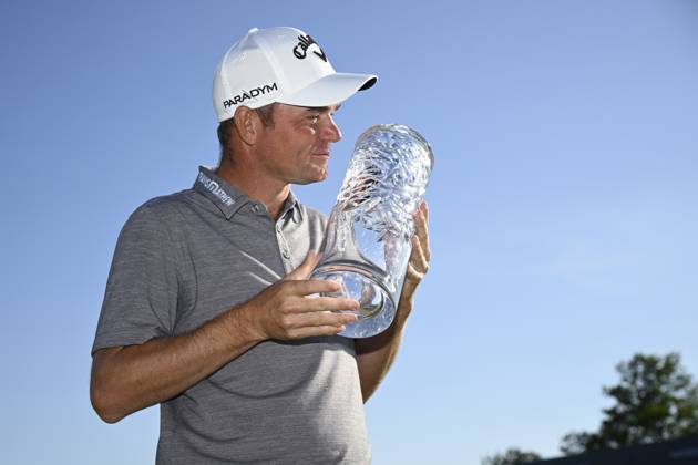 STOCKHOLM 20230611 Dale Whitnell, UK, with the trophy after winning the Scandinavian Mixed European Tour event at Ullna golf course STOCKHOLM SWEDEN x10040x  Copyright: xAndersxWiklund TTx SCANDINAVIAN MIXED