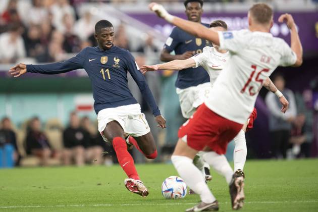 France v Poland - Round of 16 - FIFA World Cup, WM, Weltmeisterschaft, Fussball Doha Ousmane Dembele of France in action during the FIFA World Cup Qatar 2022 Round of 16 match between France v Poland at Al Thumama Stadium on December 04, 2022 in Doha, Qatar. Photo by David Niviere ABACAPRESS.COM DOHA Qatar Copyright: xNivierexDavid ABACAPRESS.COMx 834123_060 NivierexDavid ABACAPRESS.COMx 834123_060