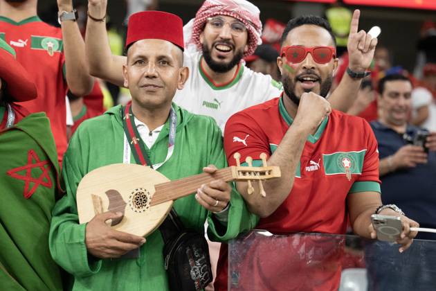 Morocco v Spain - Round of 16 - FIFA World Cup, WM, Weltmeisterschaft, Fussball Doha. Marocan fans attend the FIFA World Cup Qatar 2022 Round of 16 match between Morocco v Spain at the Al-Thumama Stadium, on December 06, 2022 in Doha, Qatar. Photo by David Niviere ABACAPRESS.COM DOHA Qatar Copyright: xNivierexDavid ABACAPRESS.COMx 834436_013 NivierexDavid ABACAPRESS.COMx 834436_013