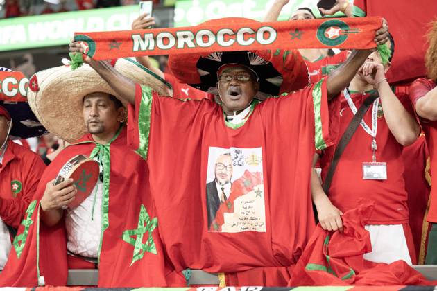 Morocco v Spain - Round of 16 - FIFA World Cup, WM, Weltmeisterschaft, Fussball Doha. Marocan fans attend the FIFA World Cup Qatar 2022 Round of 16 match between Morocco v Spain at the Al-Thumama Stadium, on December 06, 2022 in Doha, Qatar. Photo by David Niviere ABACAPRESS.COM DOHA Qatar Copyright: xNivierexDavid ABACAPRESS.COMx 834436_015 NivierexDavid ABACAPRESS.COMx 834436_015