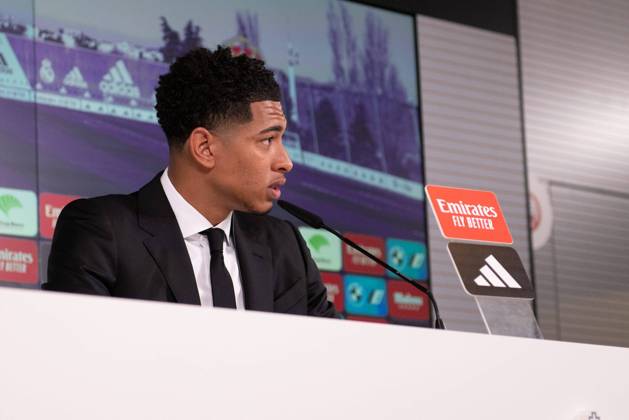 Official presentation of Jude Bellingham as a new Real Madrid player at the Ciudad Deportiva de Valdebebas, Madrid, June 15, 2023 Official presentation of Jude Bellingham as a new Real Madrid player at the Ciudad Deportiva de Valdebebas, Madrid June 15, 2023 900 Cordon Press  900 CordonxPress LOF - Jude Bellingham