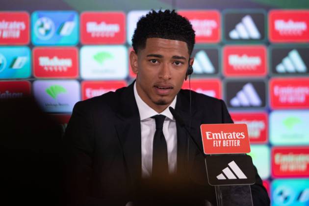 Official presentation of Jude Bellingham as a new Real Madrid player at the Ciudad Deportiva de Valdebebas, Madrid, June 15, 2023 Official presentation of Jude Bellingham as a new Real Madrid player at the Ciudad Deportiva de Valdebebas, Madrid June 15, 2023 900 Cordon Press  900 CordonxPress LOF - Jude Bellingham