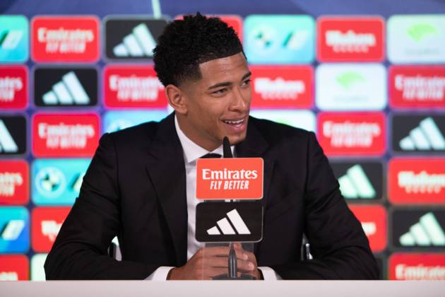 Official presentation of Jude Bellingham as a new Real Madrid player at the Ciudad Deportiva de Valdebebas, Madrid, June 15, 2023 Official presentation of Jude Bellingham as a new Real Madrid player at the Ciudad Deportiva de Valdebebas, Madrid June 15, 2023 900 Cordon Press  900 CordonxPress LOF - Jude Bellingham