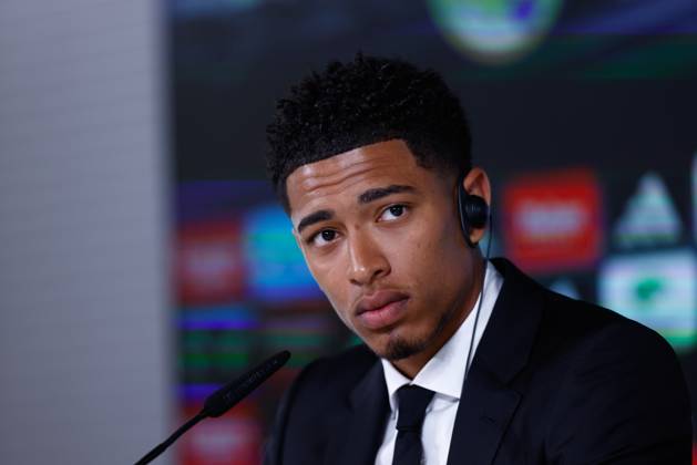 June 15, 2023, VALDEBEBAS, MADRID, SPAIN: Jude Bellingham attends his press conference, PK, Pressekonferenz during his presentation as new player of Real Madrid at Ciudad Deportiva Real Madrid on June 15, 2023, in Valdebebas, Madrid, Spain. VALDEBEBAS SPAIN - ZUMAa181 20230615_zaa_a181_012 Copyright: xOscarxJ.xBarrosox