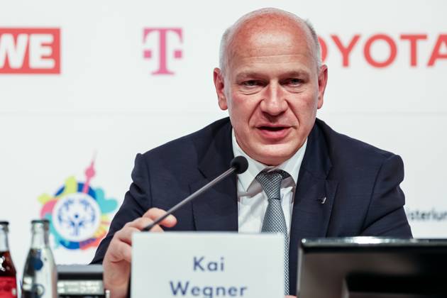 January 1, 2000, Berlin, Germany: Kai Wegner, Governing Mayor of Berlin attends the opening press conference, PK, Pressekonferenz in Messe Berlin conference centre. The Special Olympics Summer World Games start on June 17 in Berlin. The 2023 Berlin Games will host 7000 athletes with learning disabilities from 190 countries. It is the biggest sporting event of 2023. Berlin Germany - ZUMAs197 20000101_zaa_s197_291 Copyright: xDominikaxZarzyckax