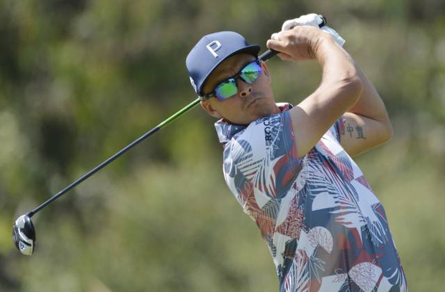 Rickie Fowler tees off on the 7th hole during the second round of the 2023 U.S. Open Golf Championship at the Los Angeles Country Club in Los Angeles, California on Friday, June 16, 2023.  LAP20230616948 MIKExGOULDING