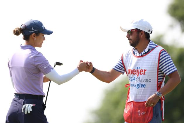 Meijer LPGA, Golf Damen Classic Azahara Munoz of Spain celebrates her birdie on the first green during the third round of the Meijer LPGA Classic for Simply Give golf tournament at Blythefield Country Club in Belmont, MI, USA Saturday, June 17, 2023. Belmont Michigan United States  Copyright: xJorgexLemusx originalFilename:lemus-meijerlp230617_npWUa.jpg