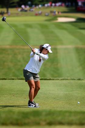 Meijer LPGA, Golf Damen Classic for Simply Give Mina Harigae of Monterey, California hits from the 3rd tee during the third round of the Meijer LPGA Classic golf tournament at Blythefield Country Club in Belmont, MI, USA Saturday, June 17, 2023. Belmont Michigan United States  Copyright: xAmyxLemusx originalFilename:lemus-meijerlp230617_npMrT.jpg