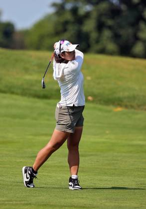 Meijer LPGA, Golf Damen Classic for Simply Give Mina Harigae of Monterey, California hits from the 3rd fairway during the third round of the Meijer LPGA Classic golf tournament at Blythefield Country Club in Belmont, MI, USA Saturday, June 17, 2023. Belmont Michigan United States  Copyright: xAmyxLemusx originalFilename:lemus-meijerlp230617_npFbS.jpg