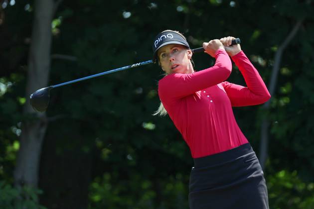 Meijer LPGA, Golf Damen Classic for Simply Give Pernilla Lindberg of Bollnas, Sweden hits from the 4th tee during the third round of the Meijer LPGA Classic golf tournament at Blythefield Country Club in Belmont, MI, USA Saturday, June 17, 2023. Belmont Michigan United States  Copyright: xAmyxLemusx originalFilename:lemus-meijerlp230617_npLrF.jpg