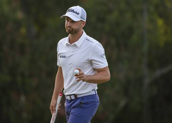 Wyndham Clark reacts to settling for par on the 14th hole during the third round for the 2023 U.S. Open at the Los Angeles Country Club in Los Angeles on Saturday June 17, 2023.  LAP2023061729 MIKExGOULDING