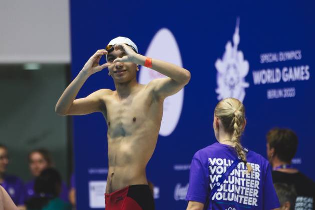 SPECIAL OLYMPICS - World Summer Games 2023 BERLIN,GERMANY,18.JUN.23 - SPECIAL OLYMPICS - World Summer Games 2023, swimming. Image shows an athlete.  GEPAxpictures xGintarexKarpaviciute