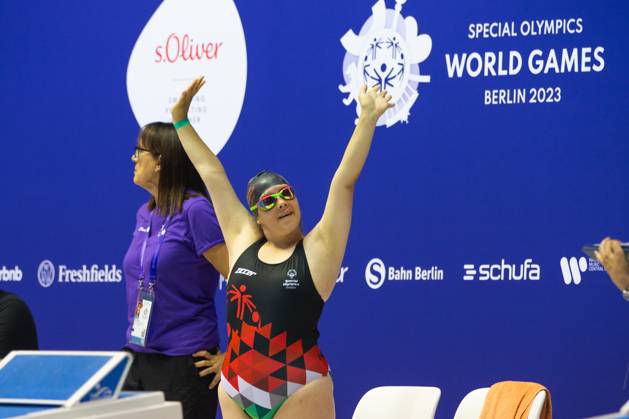 SPECIAL OLYMPICS - World Summer Games 2023 BERLIN,GERMANY,18.JUN.23 - SPECIAL OLYMPICS - World Summer Games 2023, swimming. Image shows an athlete.  GEPAxpictures xGintarexKarpaviciute