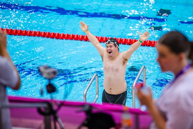 SPECIAL OLYMPICS - World Summer Games 2023 BERLIN,GERMANY,18.JUN.23 - SPECIAL OLYMPICS - World Summer Games 2023, swimming. Image shows Stefan Straus (AUT).  GEPAxpictures xGintarexKarpaviciute