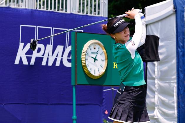 SPRINGFIELD, NJ - JUNE 19: Lydia Ko of New Zealand tees of at the 1st tee during practice for the LPGA, Golf Damen KPMG Women™s PGA, Golf Herren Championship on June 19, 2023 at Baltusrol Golf Club (Lower Course) in Springfield, New Jersey. (Photo by Rich Graessle Icon Sportswire) GOLF: JUN 19 LPGA KPMG Women™s PGA Championship EDITORIAL USE ONLY Icon23061918102