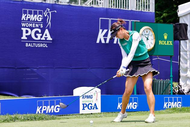SPRINGFIELD, NJ - JUNE 19: Lydia Ko of New Zealand tees of at the 1st tee during practice for the LPGA, Golf Damen KPMG Women™s PGA, Golf Herren Championship on June 19, 2023 at Baltusrol Golf Club (Lower Course) in Springfield, New Jersey. (Photo by Rich Graessle Icon Sportswire) GOLF: JUN 19 LPGA KPMG Women™s PGA Championship EDITORIAL USE ONLY Icon23061918113