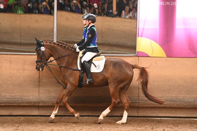 Berlin, Germany, June 20th 2023: Cornelius Geitner of Germany Special Olympics World Games Berlin 2023 - Dressage - Olympiapark. (Ryan Sleiman SPP) Copyright: xRyanxSleimanx xSPPx spp-en-RySlSp-Special Olympics World Games Berlin 2023 - Equestrian - Olympiapark_0073