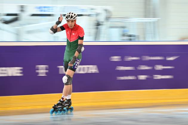 Berlin, Germany, June 20th 2023: Imre Buzas of Hungary during the Special Olympics World Games Berlin 2023 - Rollerskating 500m Race Finals - Olympiapark. (Ryan Sleiman SPP) Copyright: xRyanxSleimanx xSPPx spp-en-RySlSp-Special Olympics World Games Berlin 2023 - Rollerskating - Olympiapark_0306
