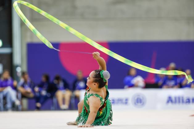 SEPCIAL OLYMPICS WORLD GAMES Special Olympics World Games Berlin 2023 4 day 20 June 2023 rhythmic gymnastics Maria Jose Pers BOL with the band Berlin Berlin Germany