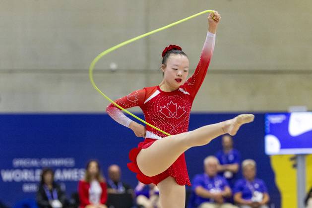 SEPCIAL OLYMPICS WORLD GAMES Special Olympics World Games Berlin 2023 4 day 20 June 2023 rhythmic gymnastics Kimana Mar from Canada during her free skate with the rope Berlin Berlin Germany