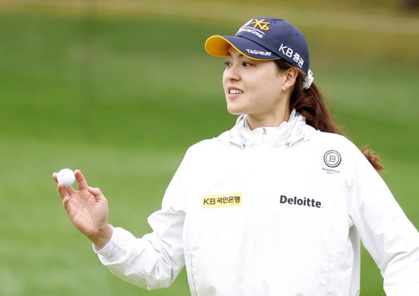In Gee Chun of Korea reacts after putting on the 13th green in the first round of the KPMG Women s PGA, Golf Herren Championship at Baltusrol Golf Club in Springfield, NJ on Thursday, June 22, 2023.  NYP20230622108 JohnxAngelillo