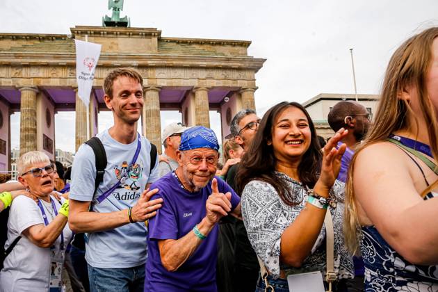 June 22, 2023, Berlin, Germany: Participants dance during the street party for athletes and supporters of the Special Olympics. Summer World Games Berlin 2023 in front of the Brandenburg Gate in the center of Berlin. The 2023 Berlin Games hosts 7000 athletes with learning disabilities from nearly 190 countries. Special Olympics is an international charity which aims to include individuals with learning disabilities into the realm of Olympic sports. Berlin 2023 is the biggest sporting and charitable event of 2023. Berlin Germany - ZUMAs197 20230622_zaa_s197_585 Copyright: xDominikaxZarzyckax