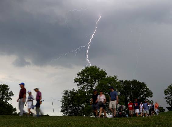 Golf, LPGA, KPMG Championship in Springfield, play suspended due to weather warnings