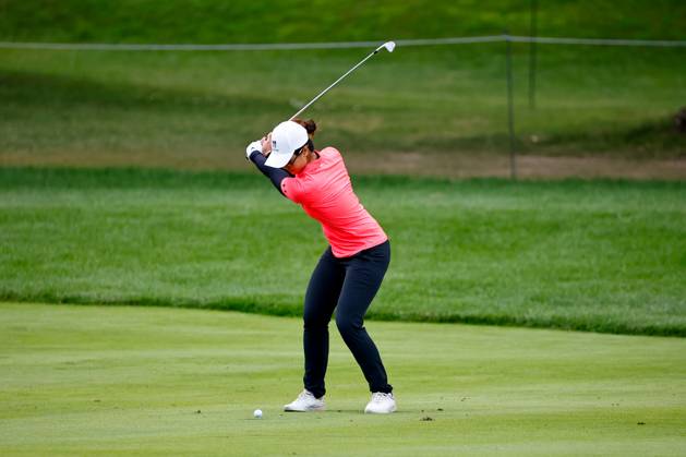 SPRINGFIELD, NJ - JUNE 25: Xiyu Lin of China plays from the 5th fairway during the final round of the LPGA, Golf Damen KPMG Women™s PGA, Golf Herren Championship on June 25, 2023 at Baltusrol Golf Club (Lower Course) in Springfield, New Jersey. (Photo by Rich Graessle Icon Sportswire) GOLF: JUN 25 LPGA KPMG Women™s PGA Championship EDITORIAL USE ONLY Icon23062519128