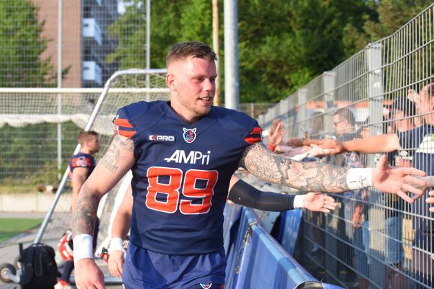 American football, 2023 season, European League of Football ELF , Hamburg Sea Devils Berlin Thunder, Stadion Hoheluft Hamburg , 25 06 2023, 4 Gameweek Lukas Rehder 89, Sea Devils, WR, GER For editorial use only Photo IMAGO Lobeca Roberto Seidel Hamburg Stadion Hoheluft, Lokstedter Steindamm 87 Hamburg Germany Copyright: xIMAGO. Lobeca RobertoxSeidel,xAllxrightsxnotxspecificallyxgrantedxarexreserved.x