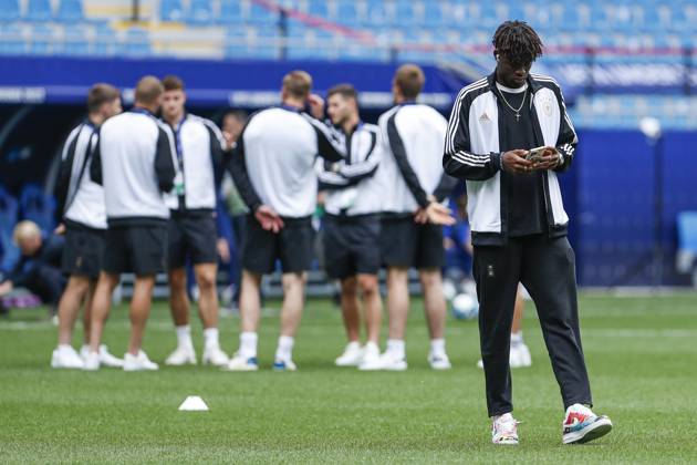 UEFA U21 European Championship, Germany England, 3 group match, 28 06 2023, Batumi Yann Aurel BISSECK 5, Germany, Aarhus GF at pitch inspection, UEFA U21 European Football Championship in Romania and Georgia, Germany England, 3 group match, 28 06 2023, Batumi Copyright: xBEAUTIFULxSPORTS Meuselx