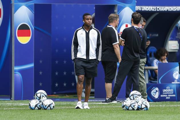 UEFA U21 European Championship, Germany England, 3 group match, 28 06 2023, Batumi Youssoufa MOUKOKO 11, Germany, Borussia Dortmund taking the pitch, UEFA U21 European Football Championship in Romania and Georgia, Germany England, 3 group match, 28 06 2023, Batumi Copyright: xBEAUTIFULxSPORTS Meuselx