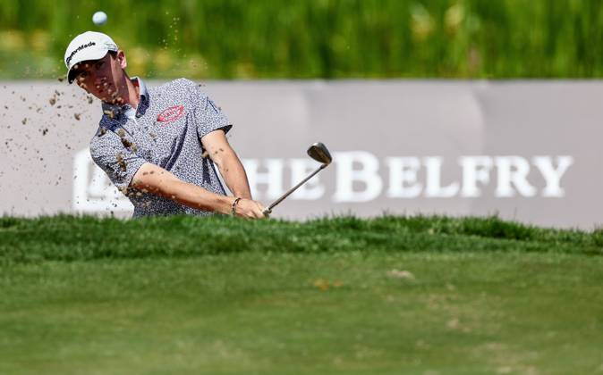 Sport Bilder des Tages Mandatory Credit: Photo by James Marsh Shutterstock (13987420bo) Tom Mckibbin of Northern Ireland plays from the bunker of the 9th. Betfred British Masters, Day One, Golf, The Belfry Golf Club, Sutton Coldfield, UK - 29 Jun 2023 Betfred British Masters, Day One, Golf, The Belfry Golf Club, Sutton Coldfield, UK - 29 Jun 2023  Copyright: xJamesxMarsh Shutterstockx 13987420bo