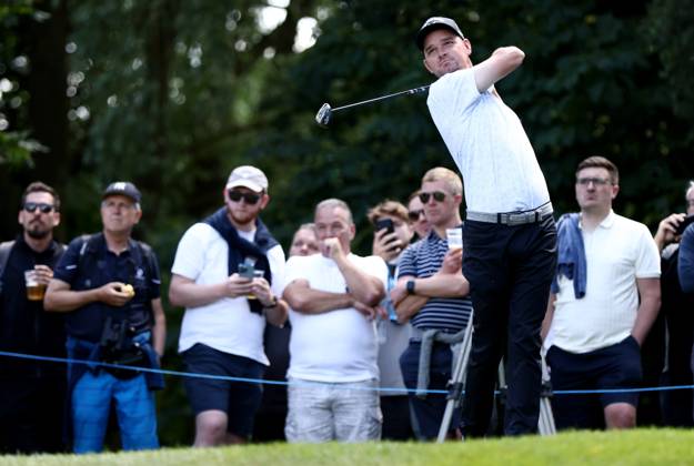 Mandatory Credit: Photo by James Marsh Shutterstock (13987420da) Hurley Long of Germany during his round. Betfred British Masters, Day One, Golf, The Belfry Golf Club, Sutton Coldfield, UK - 29 Jun 2023 Betfred British Masters, Day One, Golf, The Belfry Golf Club, Sutton Coldfield, UK - 29 Jun 2023  Copyright: xJamesxMarsh Shutterstockx 13987420da