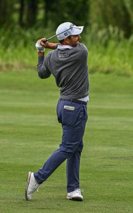 2nd July 2023; The Belfry, Sutton Coldfield, West Midlands, England: Betfred British Masters Golf, Day 4; Edoardo Molinari hits an approach to the 18th green  ActionPlus12526236 GodfreyxPitt