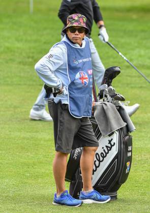 2nd July 2023; The Belfry, Sutton Coldfield, West Midlands, England: Betfred British Masters Golf, Day 4; A caddy looking relaxed  ActionPlus12526196 GodfreyxPitt