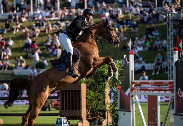 Showjumping St. Gallen DAVID WILL of Germany jumps on ACCOTON PS in Land Rover Speed and Handiness Class over 150 cm in St. Gallen, Switzerland, June 3, 2023. St. Gallen Switzerland Copyright: xMARTINxDOKOUPILx 443_8769