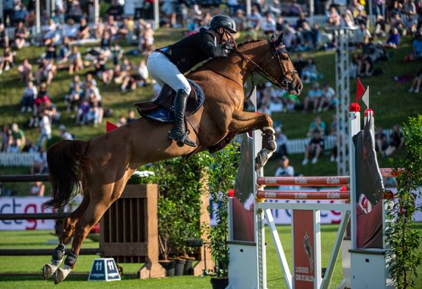 Showjumping St. Gallen DAVID WILL of Germany jumps on ACCOTON PS in Land Rover Speed and Handiness Class over 150 cm in St. Gallen, Switzerland, June 3, 2023. St. Gallen Switzerland Copyright: xMARTINxDOKOUPILx 443_8770